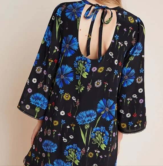 Maeve Anthropologie Aderyn Botanical Silk Dress Size Small - Picture 2 of 9